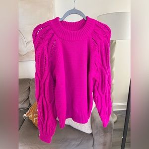 Hot Pink Vibrant Sweater by Who What Wear Size Large